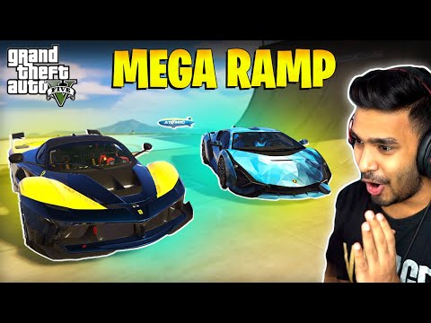 GTA 5 : TECHNO GAMERZ LAMBORGHINI SIAN V/S NEW FERRARI FXX-K SUPERCAR | MEGA RAMP |😤