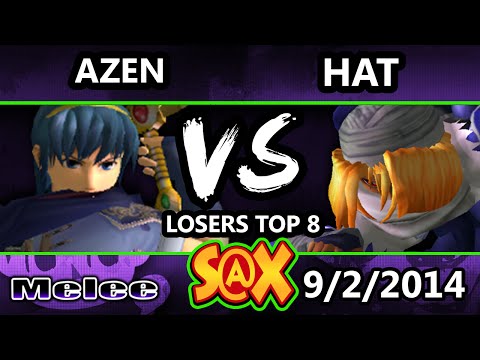 S@X - Azen (Marth) Vs. Hat (Sheik) SSBM Losers Top 8 - Smash Bros. Melee