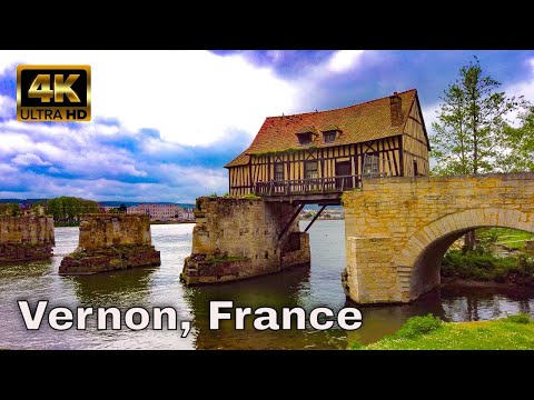 Vernon, France 4K  Walk - Northern France