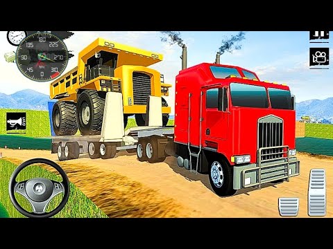 Heavy Excavator Driving Sim #4 - Construction Machine Transport Truck Trailer - Android GamePlay