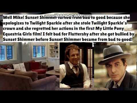 Michael Corleone asks his brother Sonny how Sunset Shimmer (My Little Pony) became from bad to good