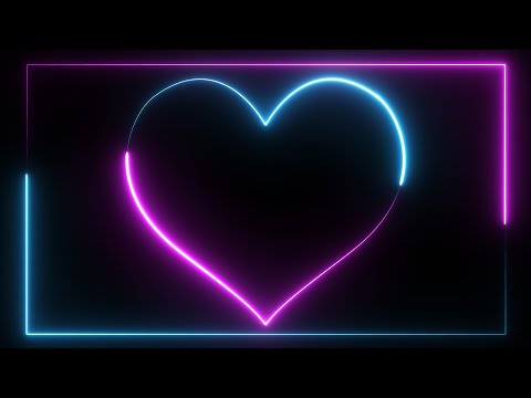 4K Neon Heart Framed
