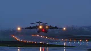 USAF C-17 Impressive Night Takeoff