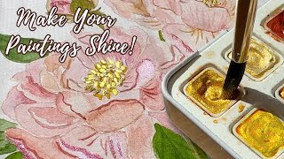 How to Add Metallics & Shimmer to Your Watercolor Paintings | Beginner-Friendly Techniques!