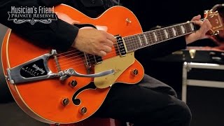 Video thumbnail for Gretsch Guitars G6120DE Duane Eddy Hollowbody Electric Guitar by Musician's Friend