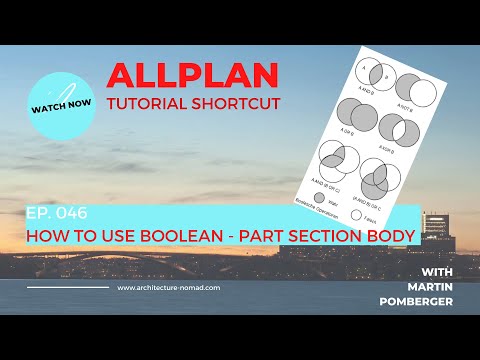 ALLPLAN Tutorial ShortCut 046: Boolean function object part section 3 free beginner short