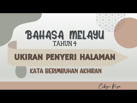 Bahasa Melayu Tahun 4 | Ukiran Penyeri Halaman | Kata Berimbuhan Akhiran