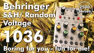 Video thumbnail for Behringer1036 Sample & Hold / Random Voltage Module [anal]lytica Review little bit boring- Penishead by Penishead