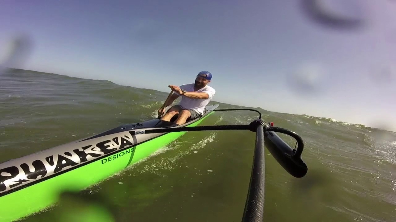 Carolina Downwind Run in the Puakea Designs Ehukai Outrigger Canoe