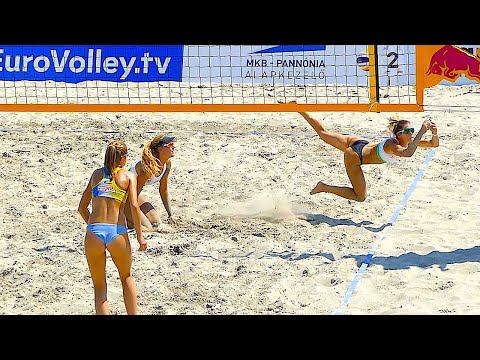 Beach Volleyball Girls Absolutely Crazy Rally