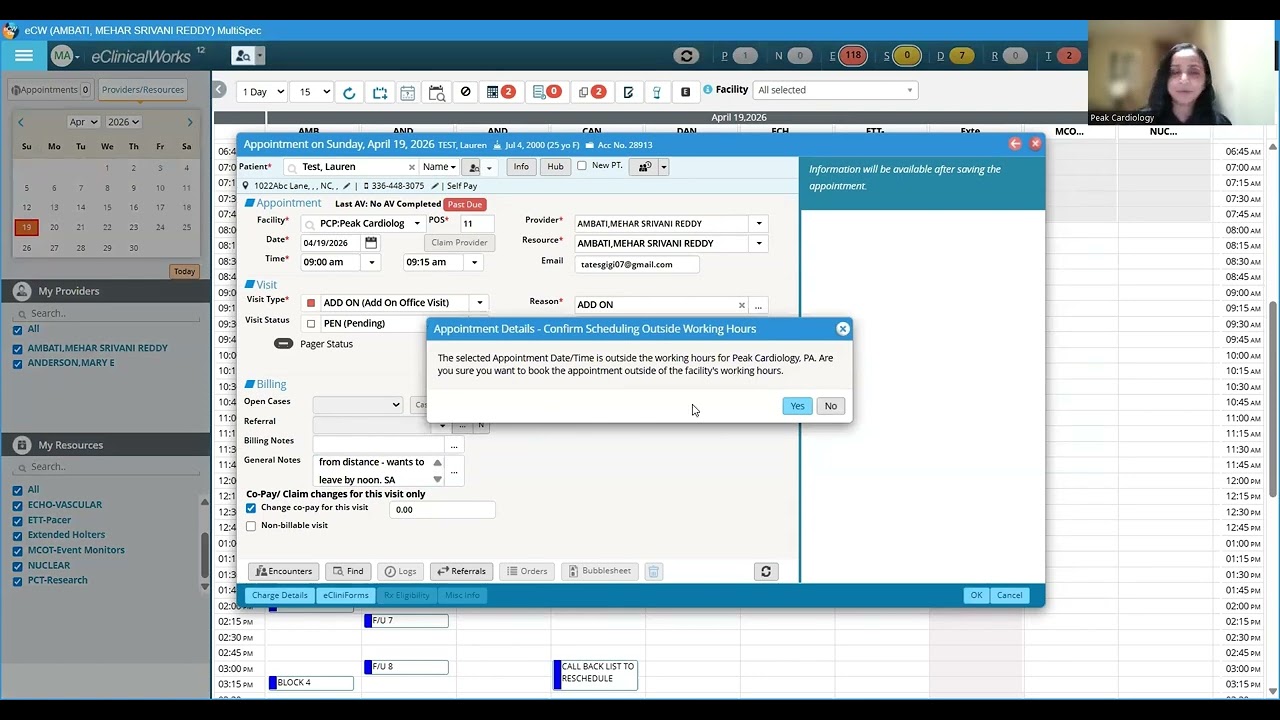 Peak Cardiology Basic office operations and EMR 2026