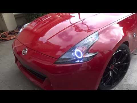 Halo heaadlights mod in the Day on my 2009 Nissan 370z.