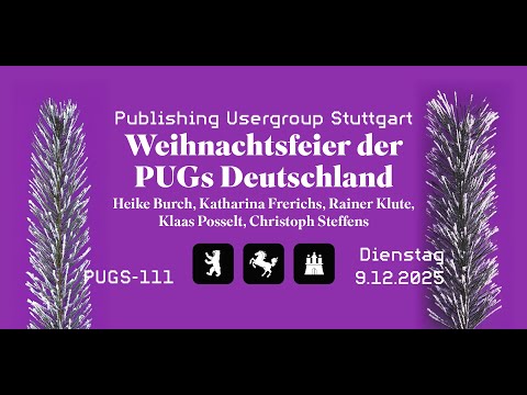 PUG Stuttgart #111 "Weihnachtsfeier der PUGs Deutschland" mit Rainer, Katharina, Klaas und Christoph