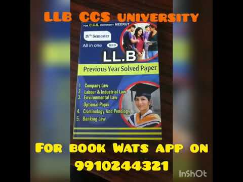 LLB 4 Th Semester CCSU Previous Year Solved Question Paper Study Material