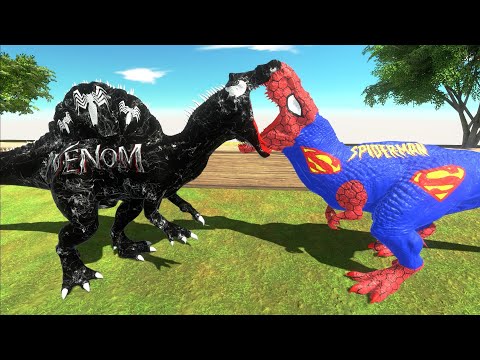 VENOM SPINOSAURUS FOREST DEATH RUN - Animal Revolt Battle Simulator
