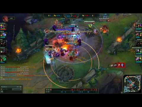 Zed 1v5 assassination on Ahri, 7.5 plat