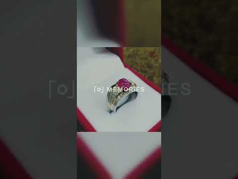 silver ring men with ruby stone handmade