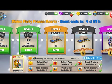 Where is key in level 4 in divine Party Frozen Heart Event || Dragon Mania legends