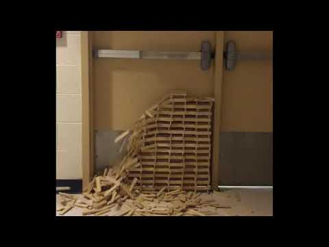 Keva Plank Disaster in the doorway