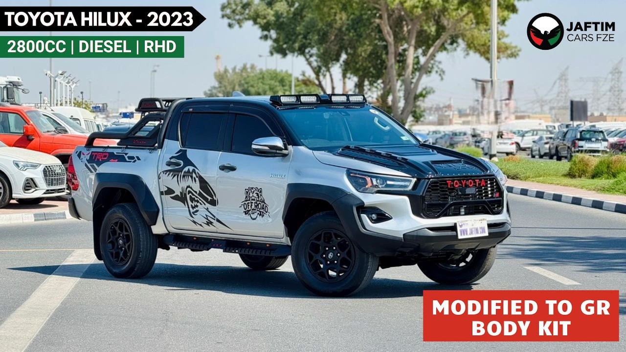 Toyota Hilux 2023| 2.8L DIESEL ENGINE | AT | RHD | HEAVY GTK 4X4 SPORTS BAR WITH BASKET | 4X4 SIDE STEPS WITH LED video