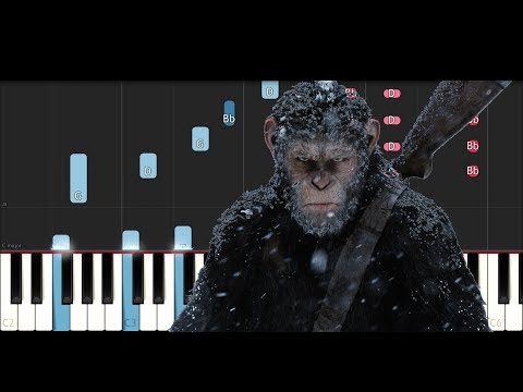 War for the planet of the Apes Soundtrack - Exodus Wounds (Piano Tutorial )