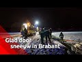 Glad door sneeuw in Brababant: code geel afgegeven