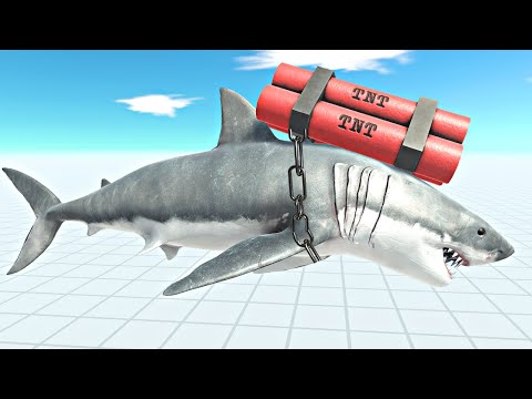 TNT White Shark vs Workshop Units - Animal Revolt Battle Simulator