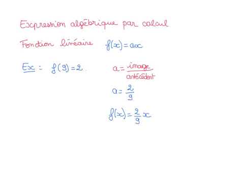 Déterminer par calcul l'expression algébrique dune fonction affine
