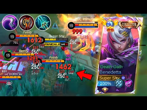 BEST HYPER CARRY BUILD FOR BENEDETTA 2025!! 🔥 WAR AXE + HUNTER STRIKE | MOBILE LEGENDS