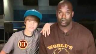 ET! Justin Bieber Speechless - Literally - Before Dance-Off with Shaq