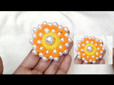 IT'S SO BEAUTIFL !!  SUPERB WOOLEN Flower making trick with finger -Hand embroidery  amazing flower
