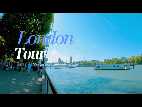 Walking from Waterloo to Westminster | London Iconic Landmarks Tour