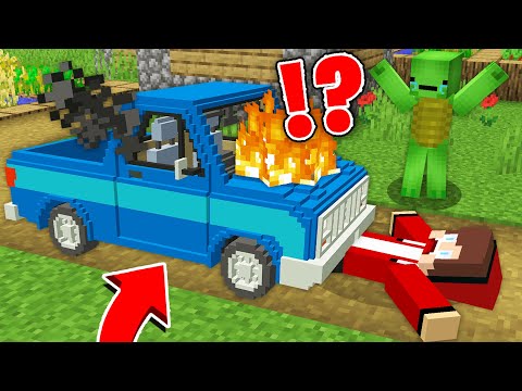 Water Bucket - Minecraft Video - Mikey HURT and HIT JJ with CAR in Minecraft! - Maizen