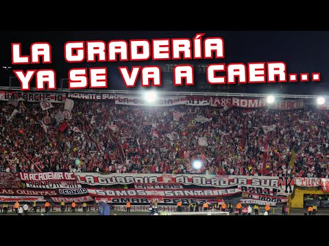 "La gradería ya se va a caer" Barra: La Guardia Albi Roja Sur &bull; Club: Independiente Santa Fe &bull; País: Colombia