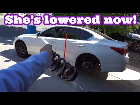 LOWERING MY Q50 ON RSR SUPERDOWN SPRINGS!!