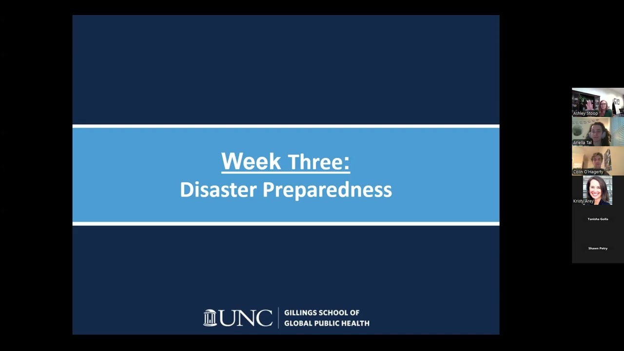 Gillings on the Ground Session Three: Disaster Preparedness with Ashley Stoop