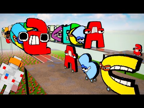 Big vs Small Alphabet Lore CARS vs WALLS Challenge | Teardown