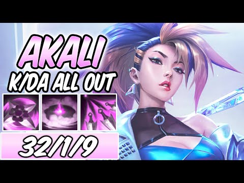 S+ CLEAN AKALI K/DA ALL OUT FULL AP NEW ITEMS MID GAMEPLAY | Build & Runes | League of Legends