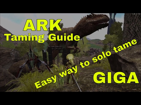 ARK GIGA taming guide - Easy way to do it solo and safe - Using Pteranodon & Metal Dinosaur Gateway