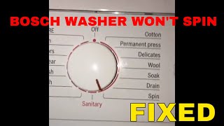 Bosch Washer Won’t Spin - Easy DIY Fix