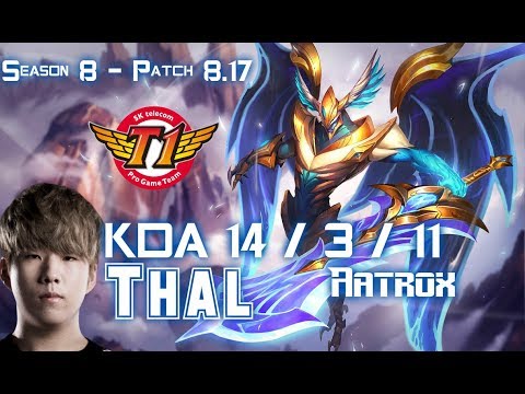 SKT T1 Thal AATROX vs SION Top - Patch 8.17 KR Ranked