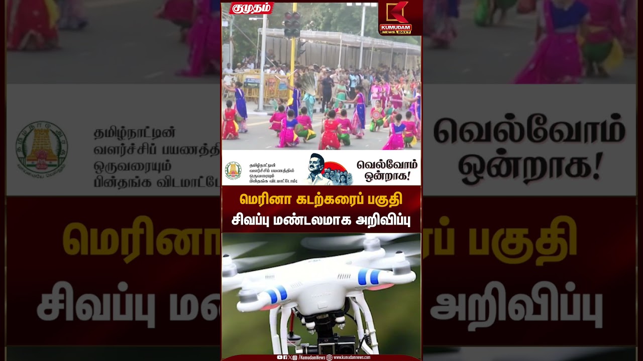 மெரினா கடற்கரைப் பகுதி சிவப்பு மண்டலமாக அறிவிப்பு | RepublicDay | Kumudam News