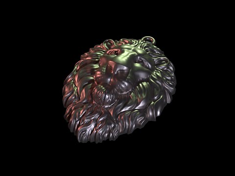 Lion Head Pendant 3D model.