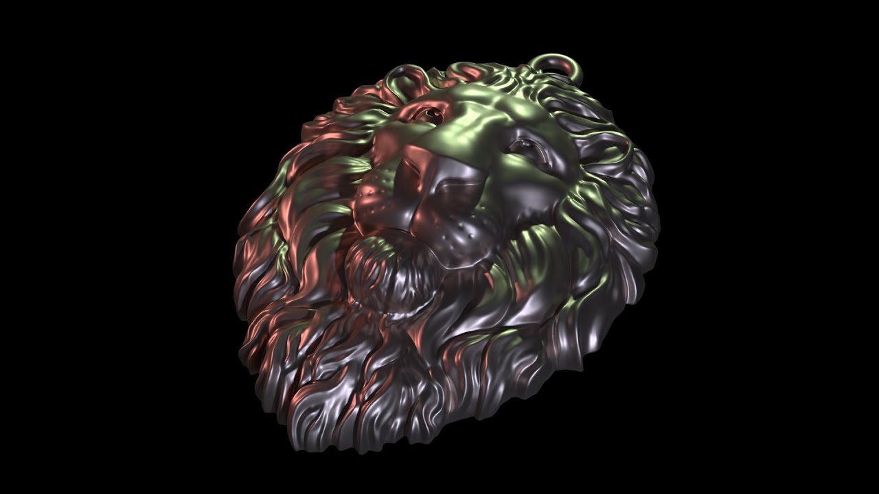 Lion Head Pendant 3D Print Model