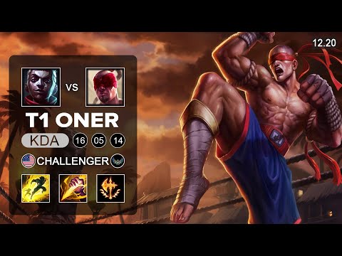 T1 Oner Lee Sin vs Ekko Jungle - NA Challenger - Patch 12.20 Season 12