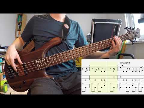 GrooveCell - Bass & Drum Grooves - rock_metal_0001 (Video + Score) - 140 bpm - 4/4