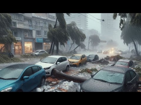 Argentina chaos today..!! Severe hail storm, Rio Tercero in Cordoba is completely paralyzed