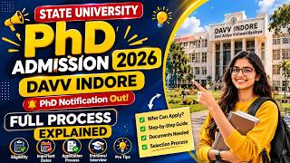 State University PhD Admission 2026 | DAVV Indore PhD Notification Out! |#g2emanagement