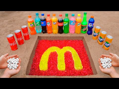 McDonald's Logo in the Hole with Orbeez, Coca Cola, Mentos & Popular Sodas