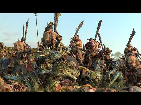 LIZARDMEN vs OGRE KINGDOMS - TotalWar Warhammer 3
